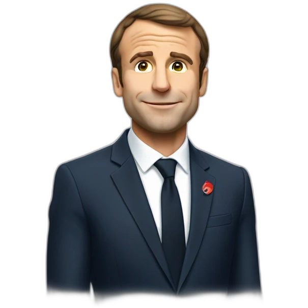 Macron qui fait Coucou emoji