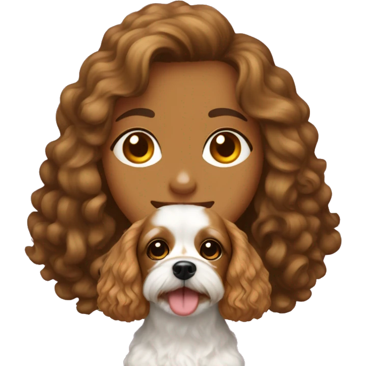 Cavapoo and burnette girl emoji