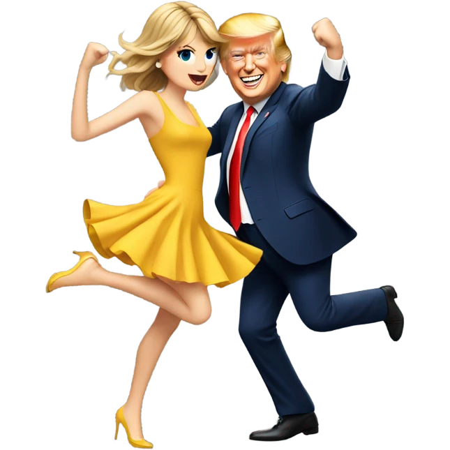 Trump and Taylor Swift dancing emoji