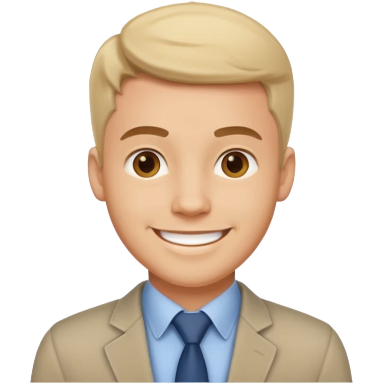 An outgoing office worker male in his late 20s, cheerful image emoji