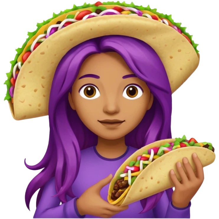 police holding taco with purple long hair emoji