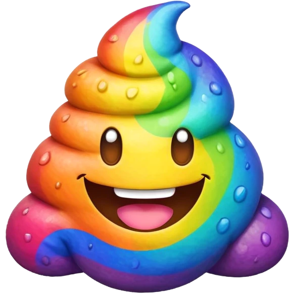 a rainbow poop emoji monster emoji