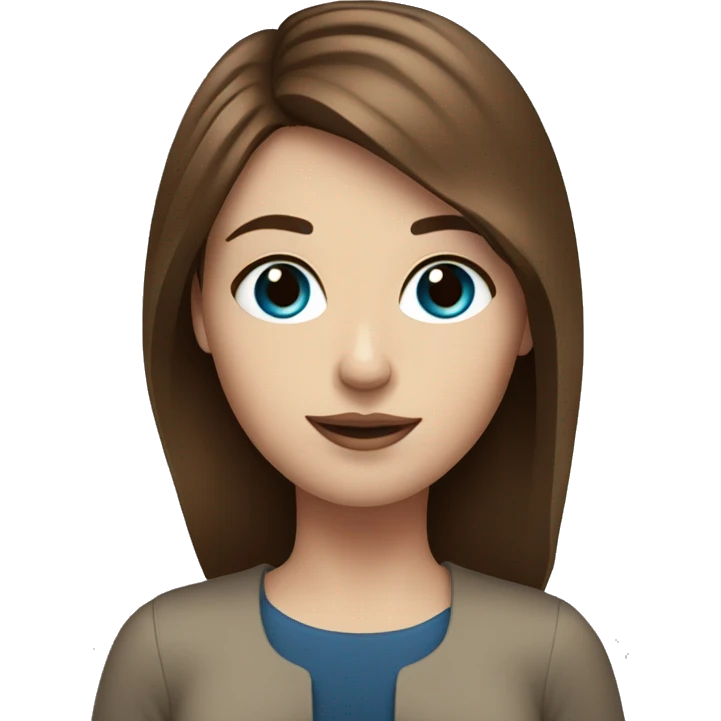 White girl, brown hair and blue eyes with a glass of red wine emoji