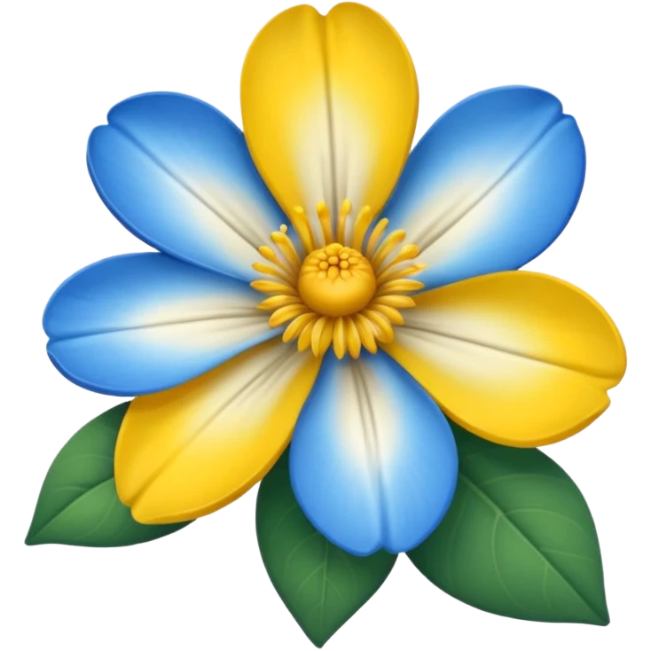 Flor azul y blanco y amarillo emoji