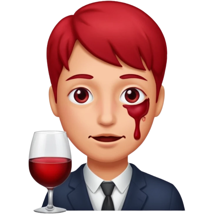 Wine drunk face emoji
