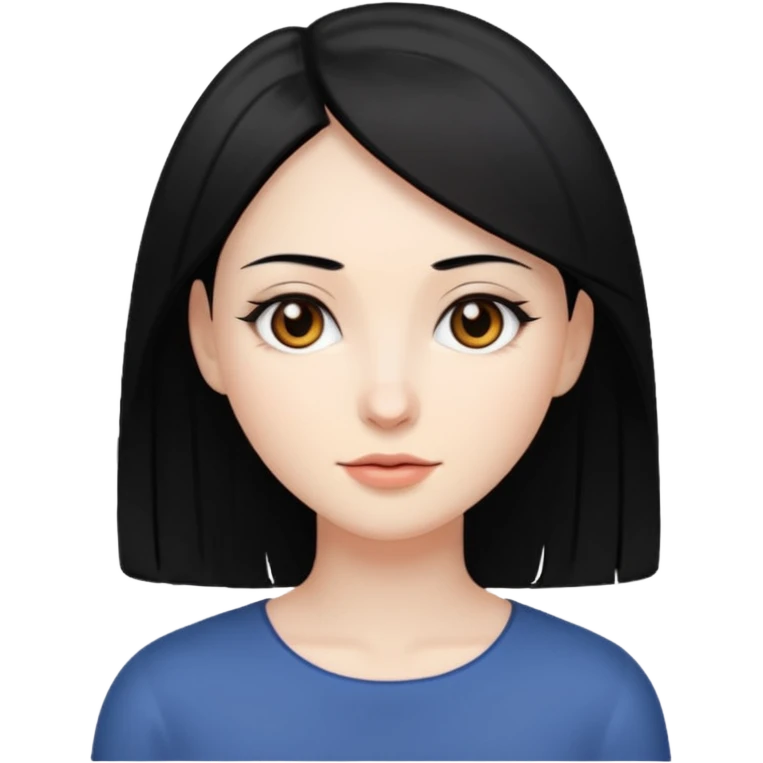 Mulher cabelo preto liso  emoji