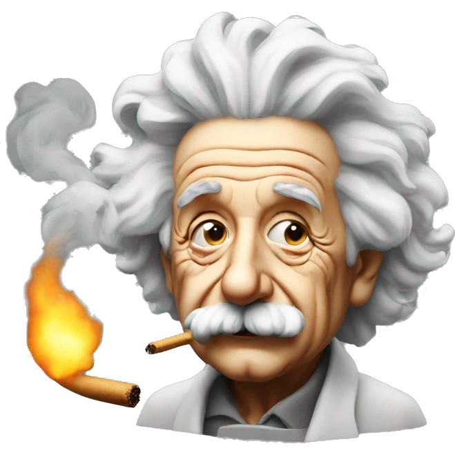Albert Einstein smoke emoji