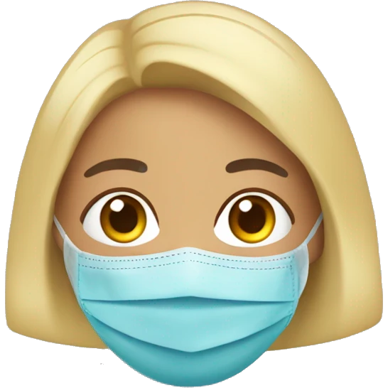 mujere rizada con mascarilla  emoji