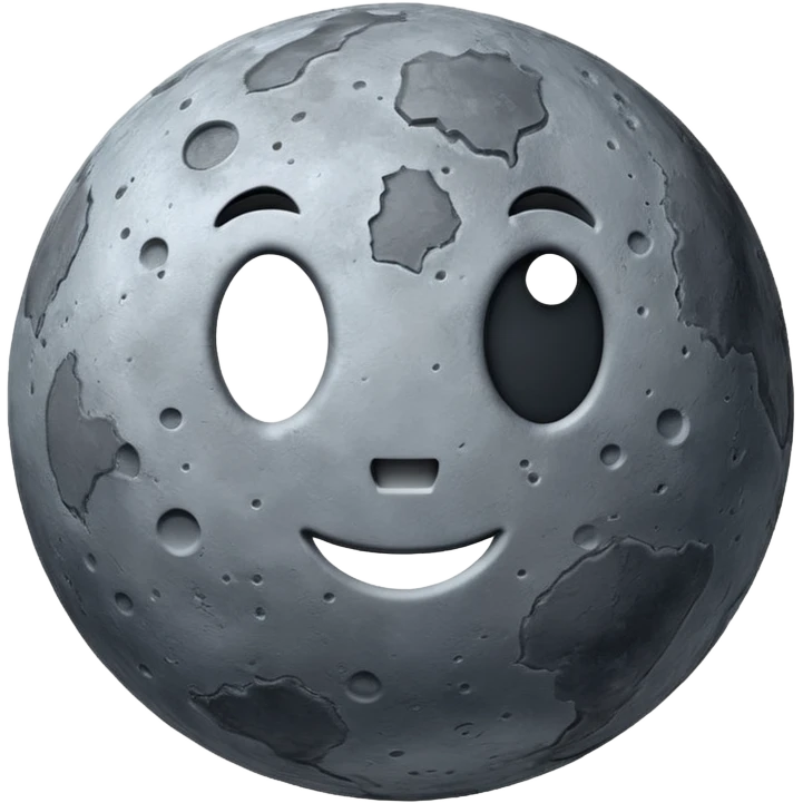 The planet Mercury with no face emoji