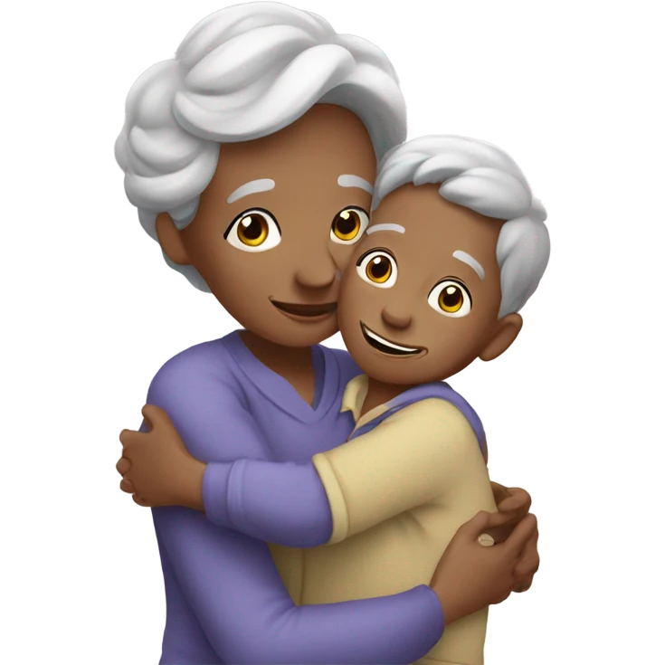 Grandma huggings with a boy emoji