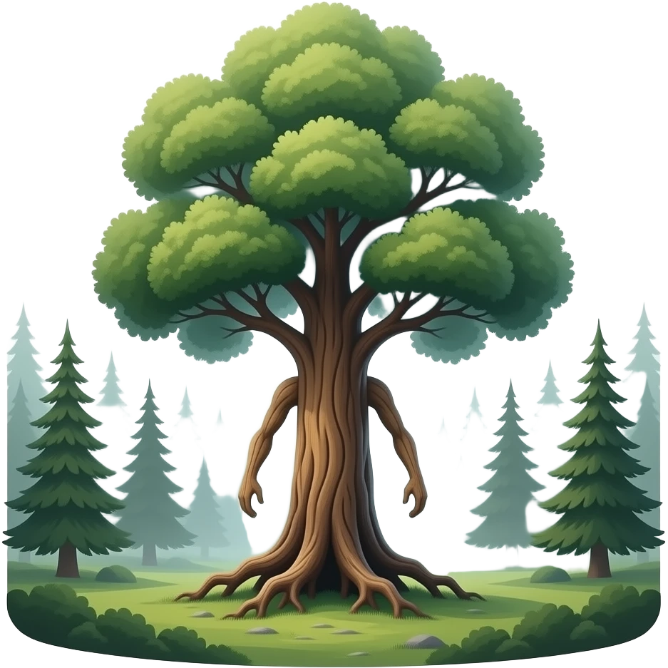 Tree with legs without arms emoji