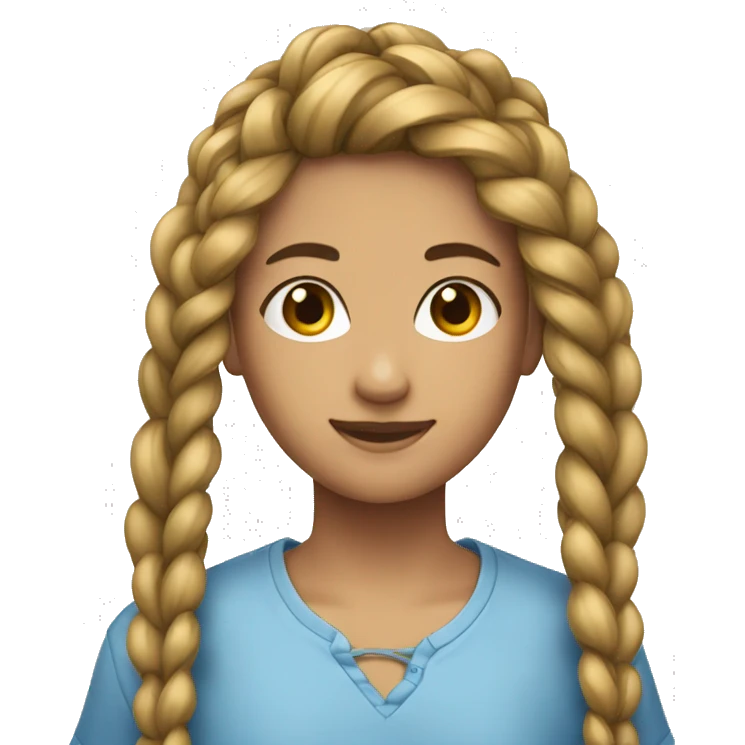 adolescente con una trenza  emoji