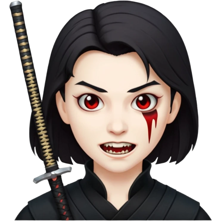 Vampire with katana emoji