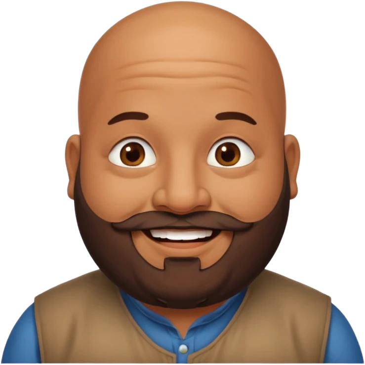 Fat bald indian with beard emoji
