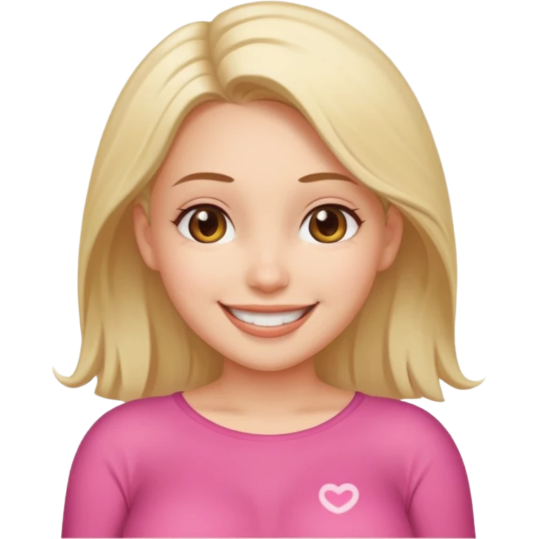 girl with big tits and hard nipples, smiling qith cum on tits emoji