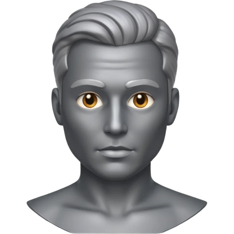 gray metal painted man bust emoji