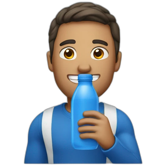 Sportguy drinking blue bottle emoji