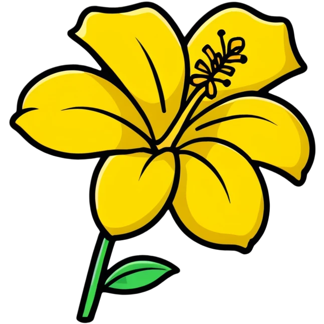 fleur hibiscus jaune  emoji
