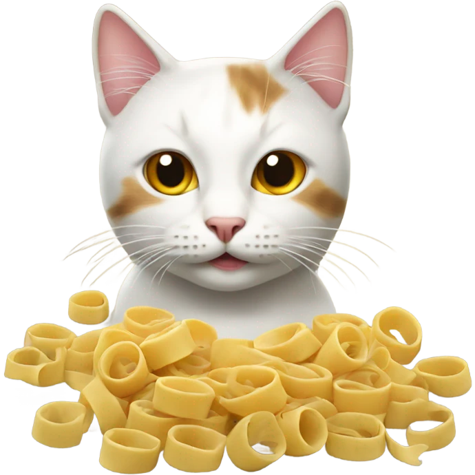 Cat with pasta emoji