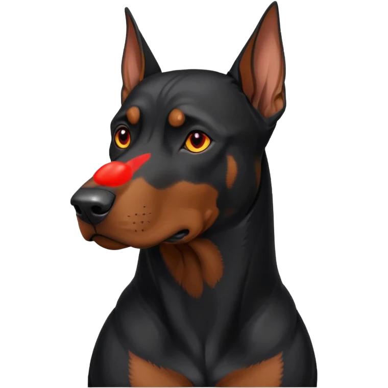 big red eyed black doberman emoji