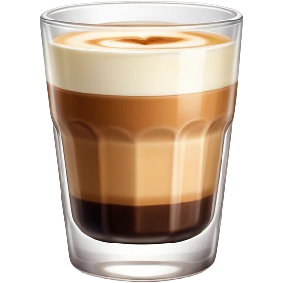 Cortado espresso drink in a small Gibraltar glass, milk and espresso coffee emoji