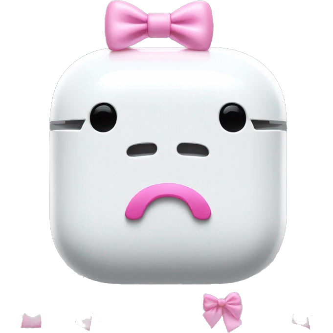 white airpod max with pink bows  emoji