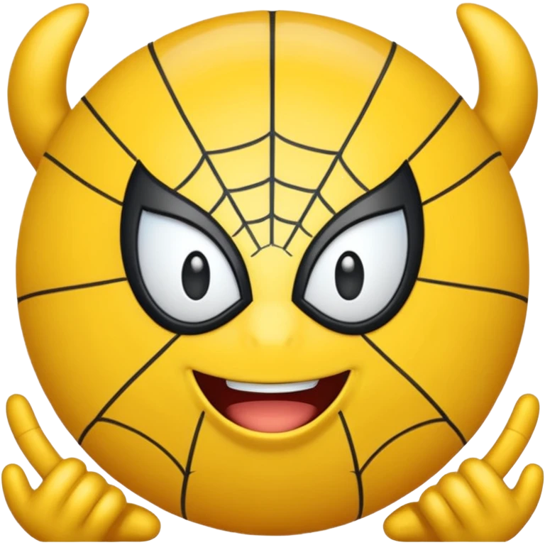 create a yellow emoji of spiderman. style old emoji emoji