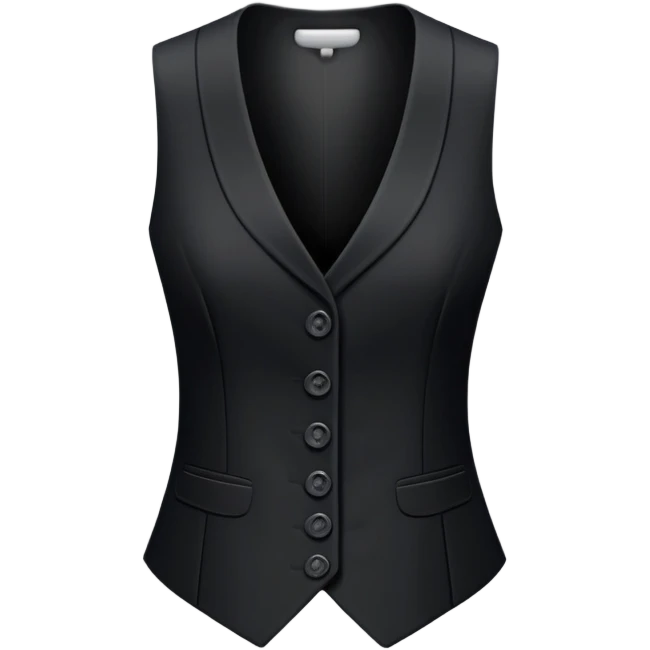 just a black women's vest garment with 3 buttons, no background, no model, only the clothing item emoji