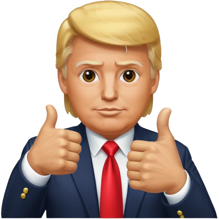 Treump avec des doit donneur emoji