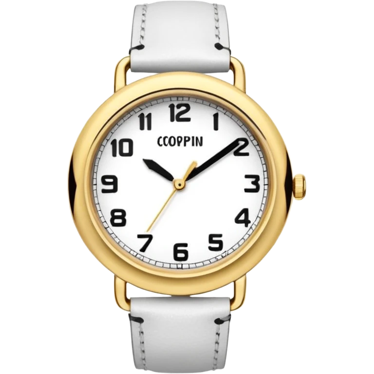 jolie montre à aiguilles, vintage, de couleur blanche, bracelet blanc en cuir emoji