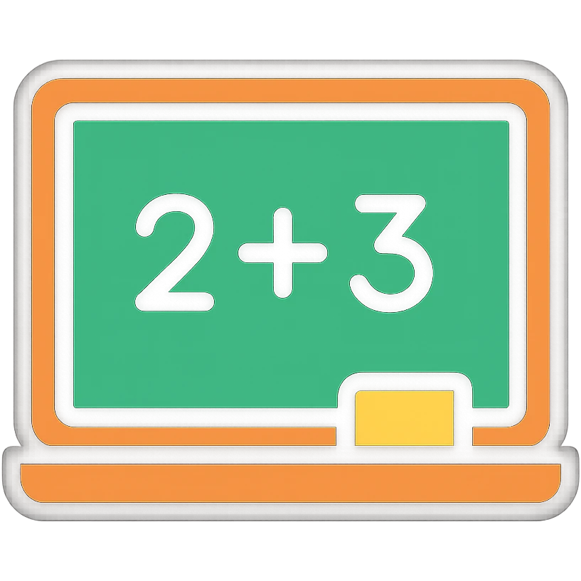 color outline icon of a classroom chalkboard with chalk emoji