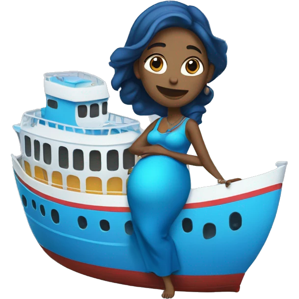 Pregnant blue genie ferry emoji