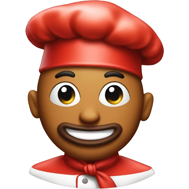 red  chef candy whit face emoji