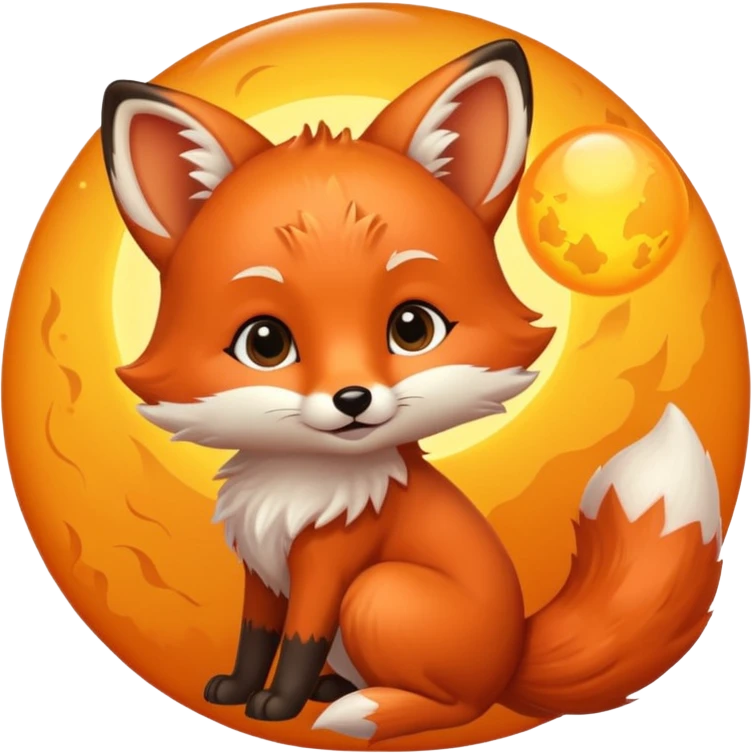 Baby fox holding a sun ☀️🦊 emoji