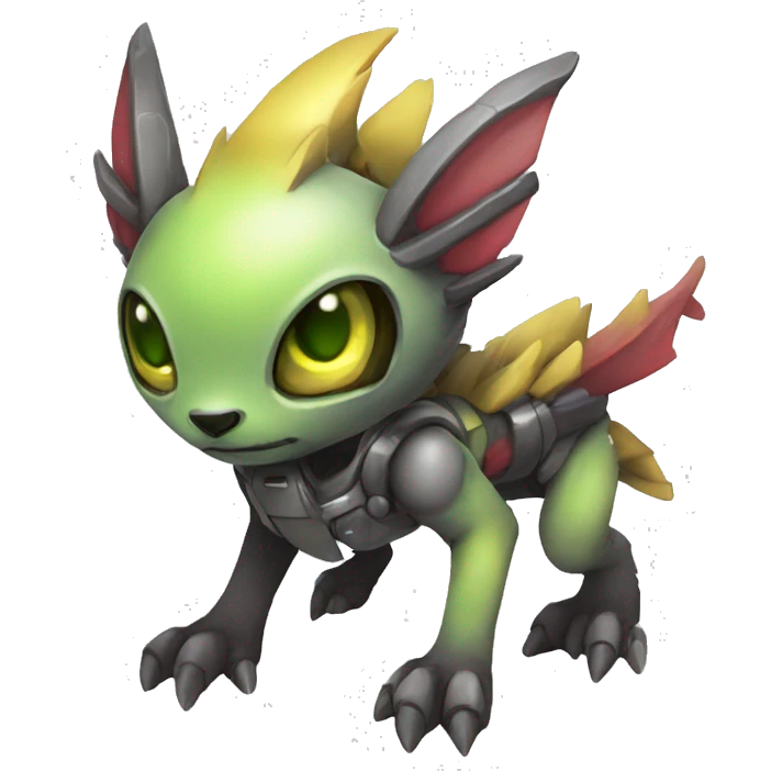 cute cool edgy ethereal alien punk Digimon-Fakemon-animal full body emoji