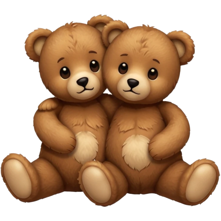 2 fluffy Teddy bears in love emoji