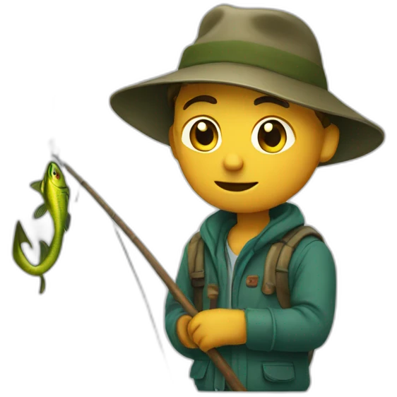 fisher with a big hook emoji