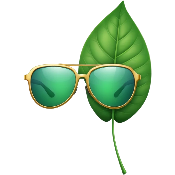 Leaf with sunglasses  emoji
