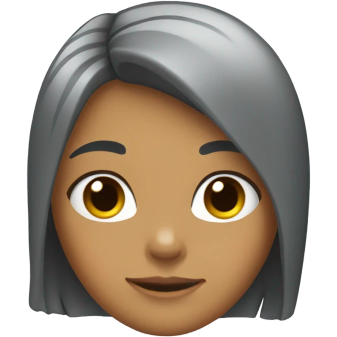 chica pelo negro con gato gris emoji