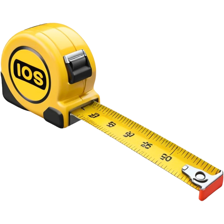 Yellow tape measure unrolled on table emoji
