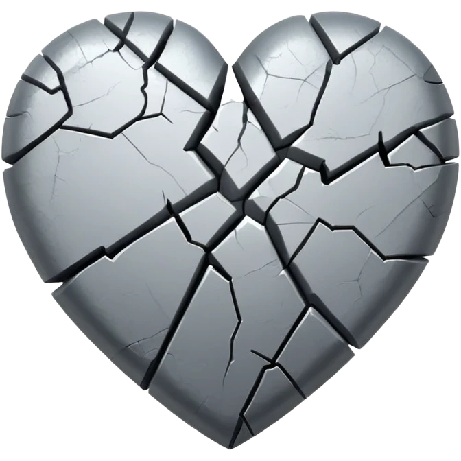 Grey colored broken heart emoji