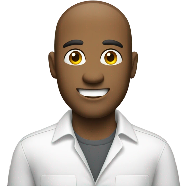 man in white button-down shirt driving and smiling emoji