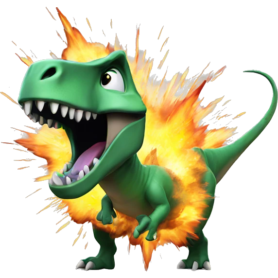 dinosaur exploding emoji