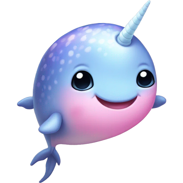 Cute pink narwhal emoji