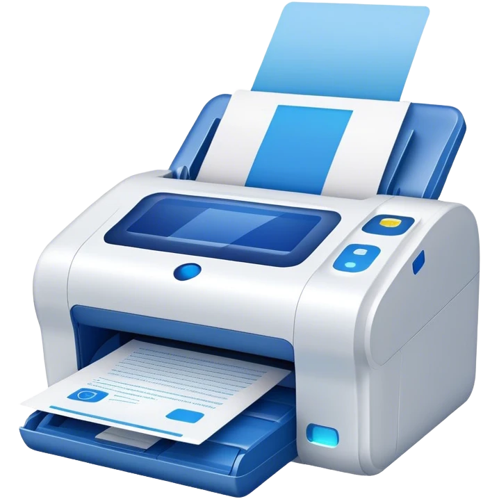 scanner for document, blue laser, front view emoji