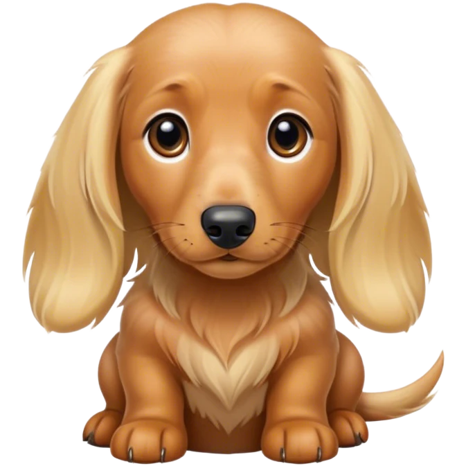 blonde long-haired daschund puppy emoji