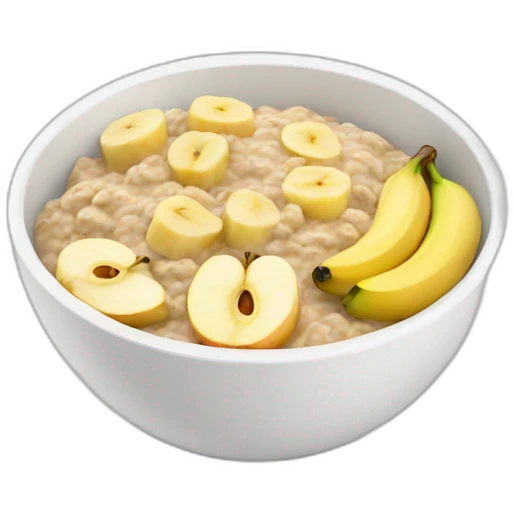oatmeal with apple and banana emoji