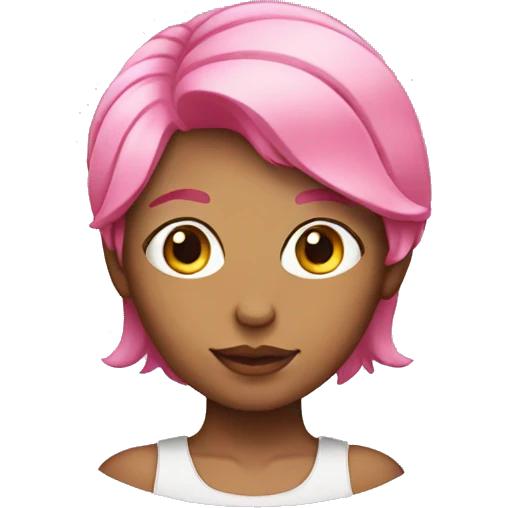 A girl with pink hair hard work emoji
