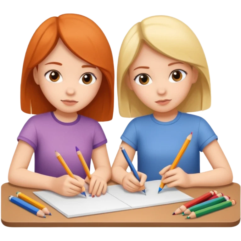 TWO GIRLS DOING A PROJECT PROFESSIONAL emoji