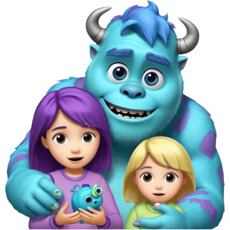 monsters inc sulley with small girl emoji